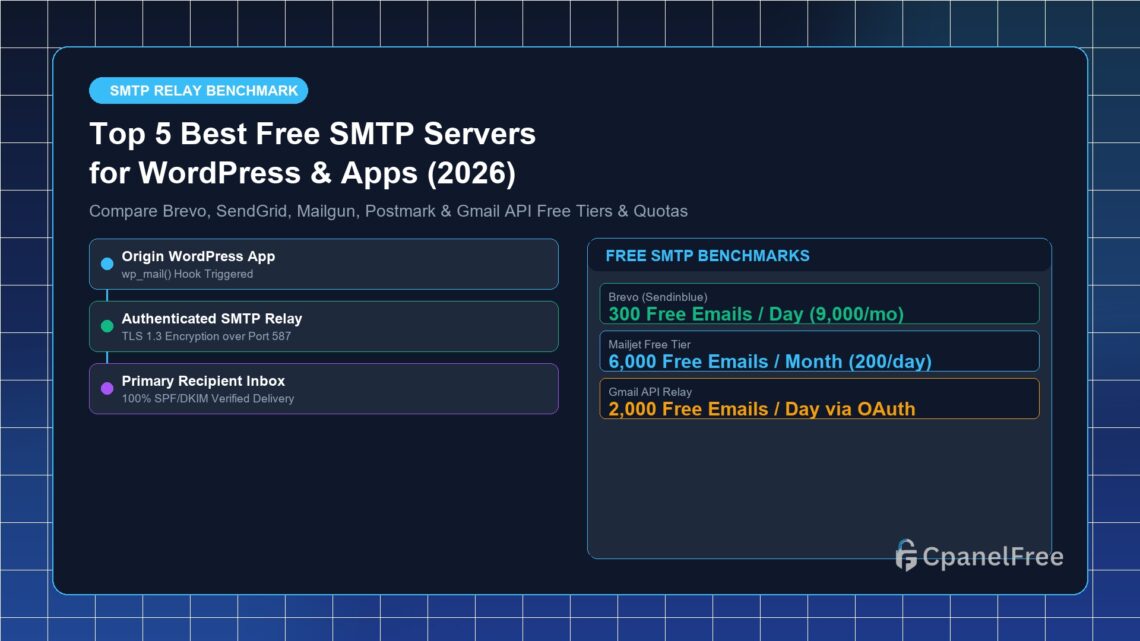 Top 5 Best Free SMTP Servers for WordPress & Apps (2026) - CpanelFree Guide