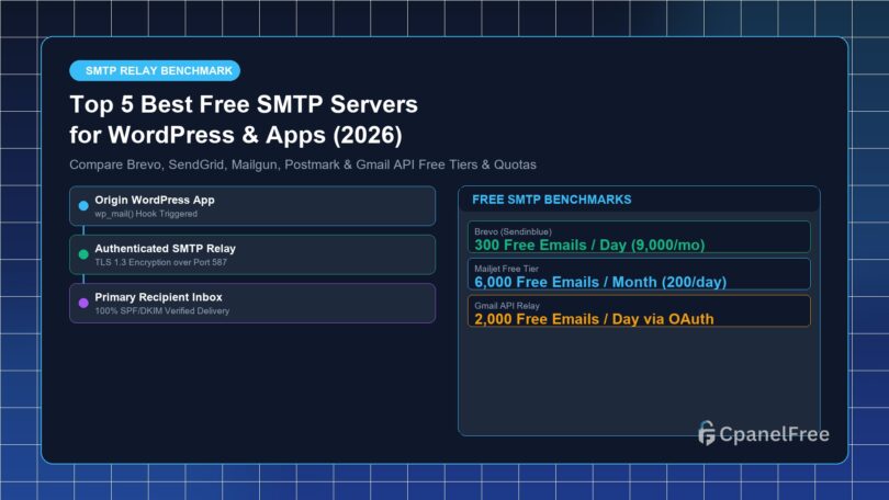 Top 5 Best Free SMTP Servers for WordPress & Apps (2026) - CpanelFree Guide