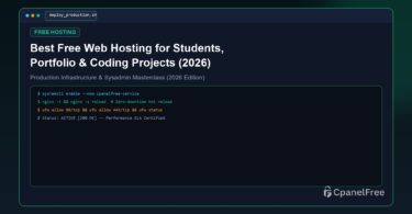 Best Free Web Hosting for Students, Portfolio & Coding Projects (2026) - CpanelFree Guide