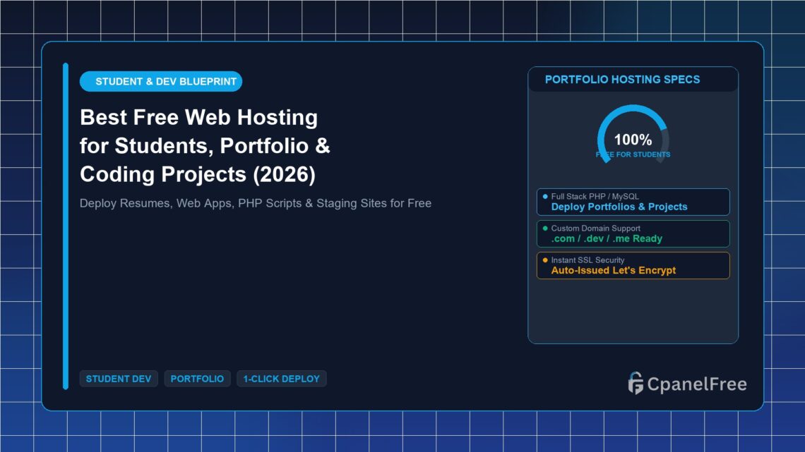 Best Free Web Hosting for Students, Portfolio & Coding Projects (2026) - CpanelFree Guide