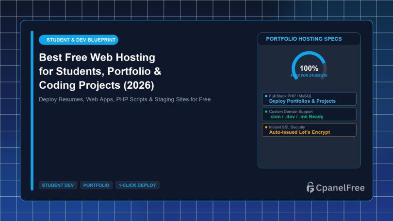 Best Free Web Hosting for Students, Portfolio & Coding Projects (2026) - CpanelFree Guide