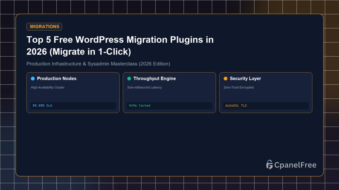 Top 5 Free WordPress Migration Plugins in 2026 (Migrate in 1-Click) - CpanelFree Guide