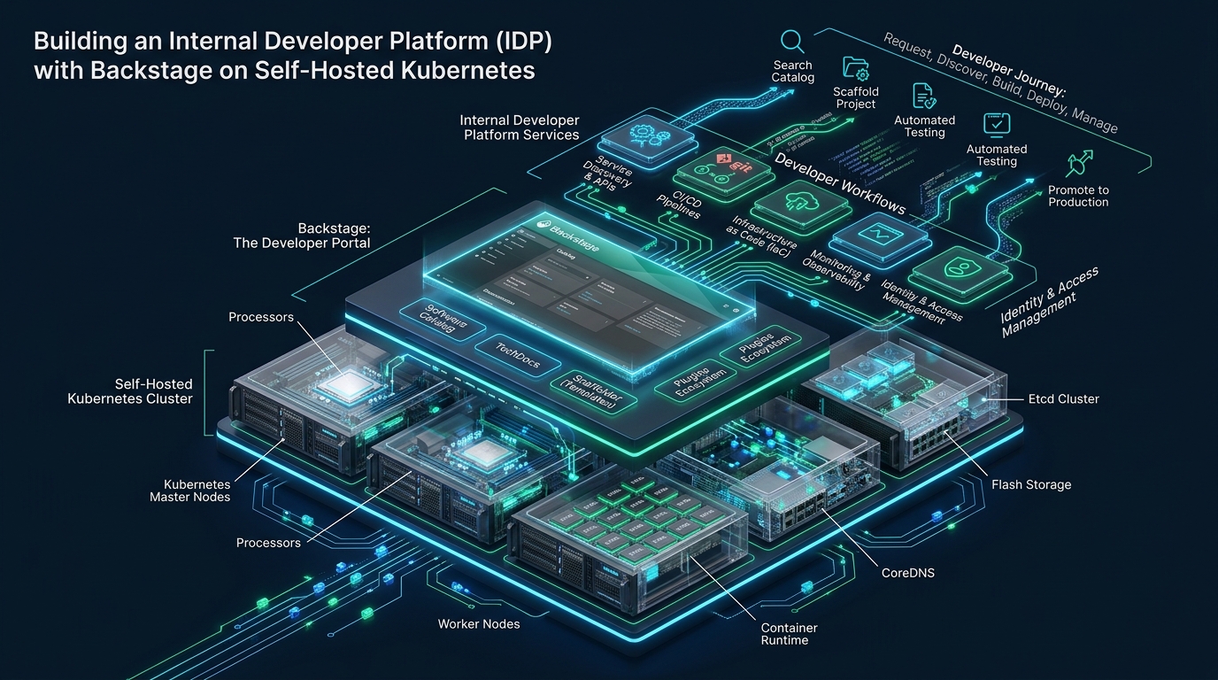 Building an Internal Developer Platform (IDP) with Backstage on Self-Hosted Kubernetes - backstage IDP kubernetes setup