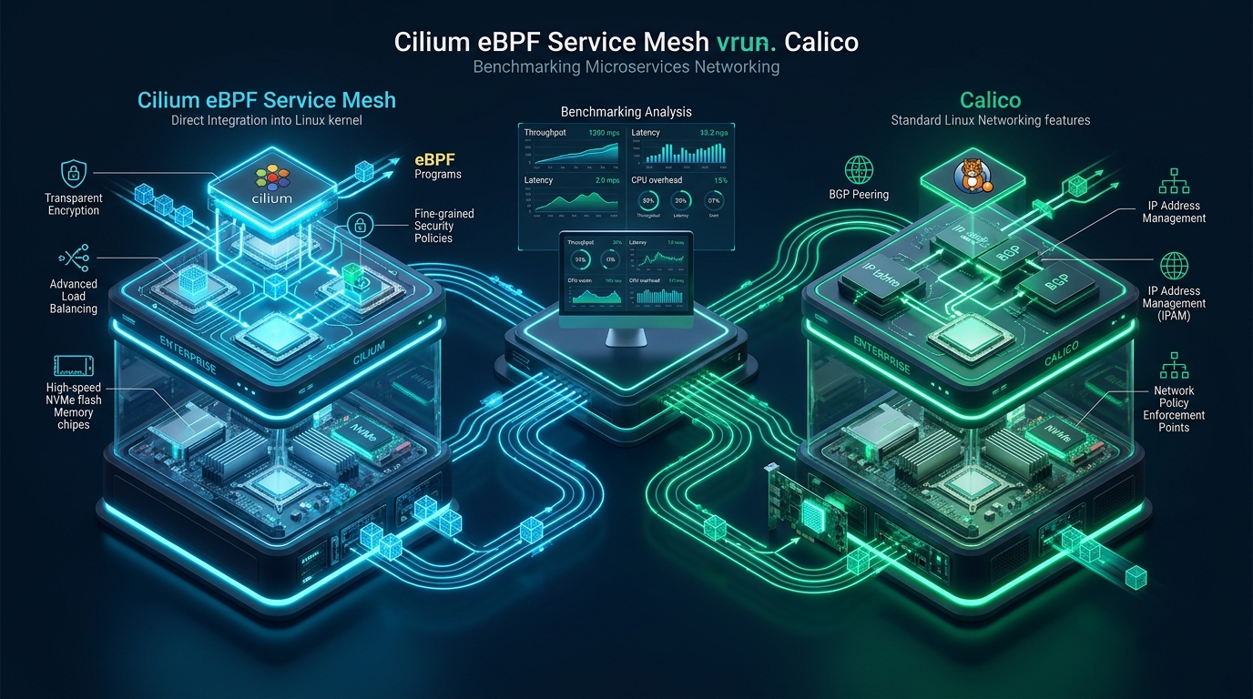Cilium eBPF Service Mesh vs Calico: Benchmarking Microservices Networking on Linux VPS - Cilium eBPF service mesh Linux