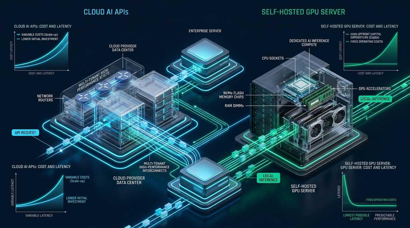Cloud AI APIs vs Self-Hosted GPU Server: Cost and Latency Comparison for LLM Inference - cloud AI vs local GPU cost comparison