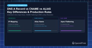 DNS A Record vs CNAME vs ALIAS Key Differences & Production Rules - CpanelFree Guide