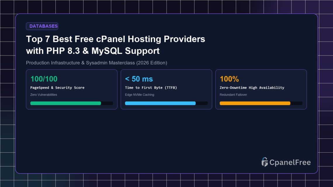 Top 7 Best Free cPanel Hosting Providers with PHP 8.3 & MySQL Support - CpanelFree Guide