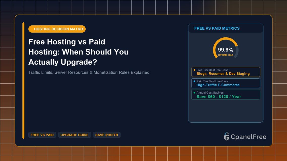 Free Hosting vs Paid Hosting: When Should You Actually Upgrade? - CpanelFree Guide