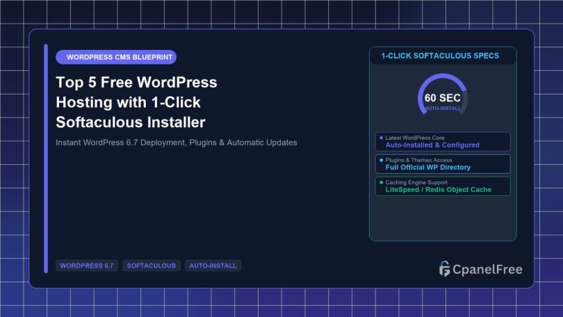 Top 5 Free WordPress Hosting with 1-Click Softaculous Installer - CpanelFree Guide