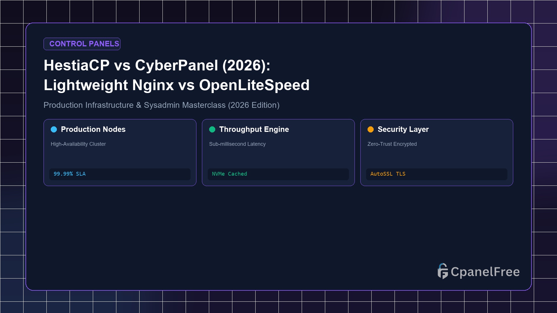 HestiaCP vs CyberPanel (2026): Lightweight Nginx vs OpenLiteSpeed Benchmark - CpanelFree Guide