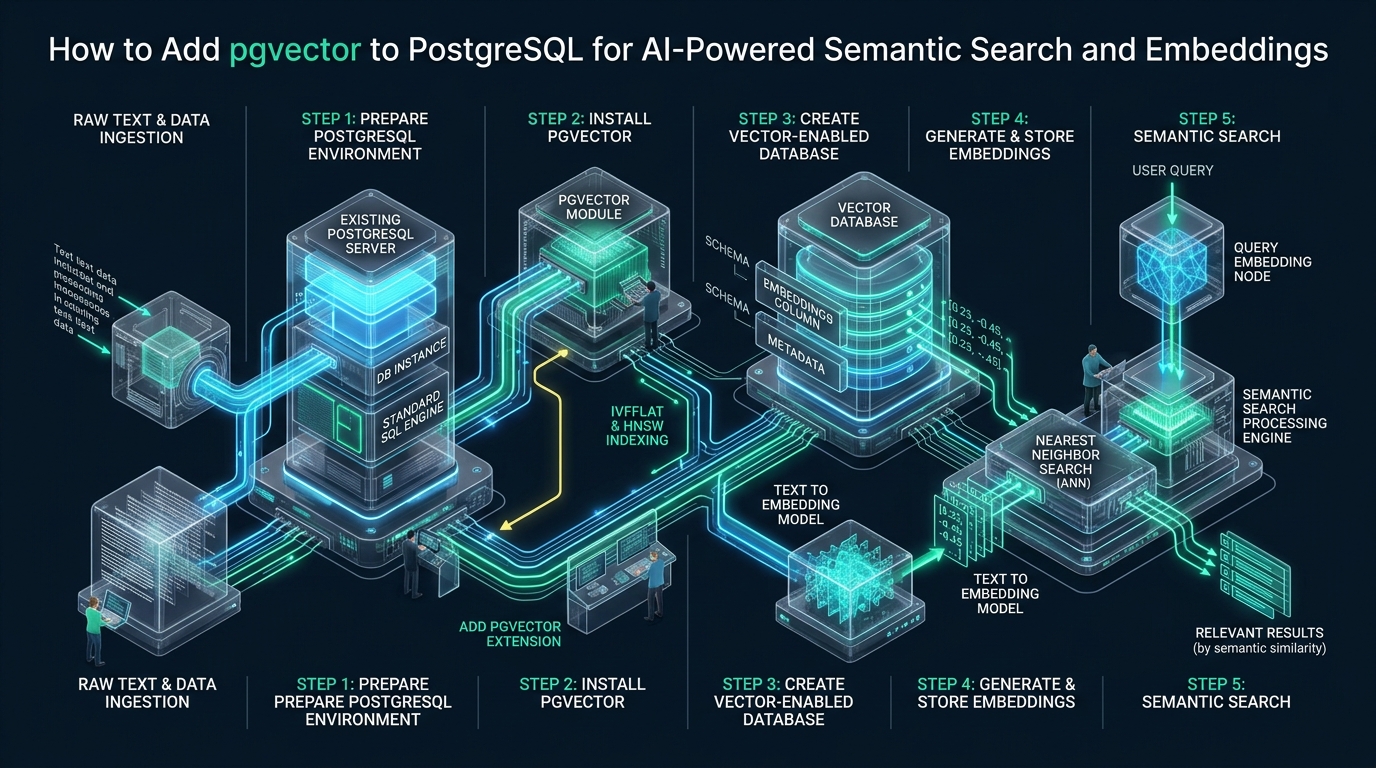 How to Add pgvector to PostgreSQL for AI-Powered Semantic Search and Embeddings - install pgvector postgresql AI search