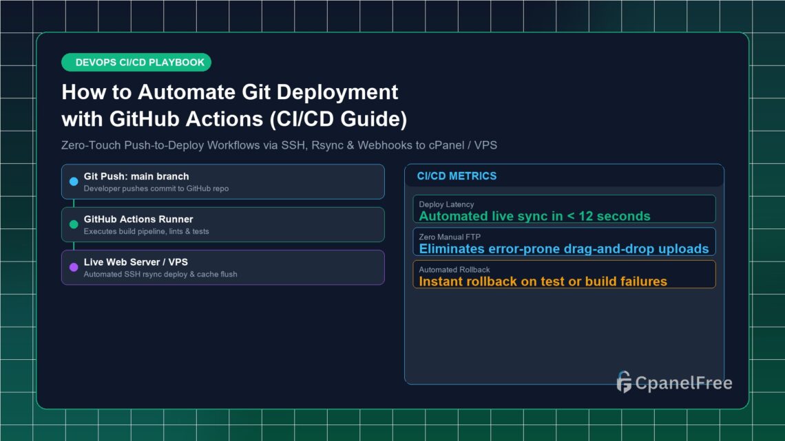 How to Automate Git Deployment with GitHub Actions (CI/CD Guide) - CpanelFree Guide