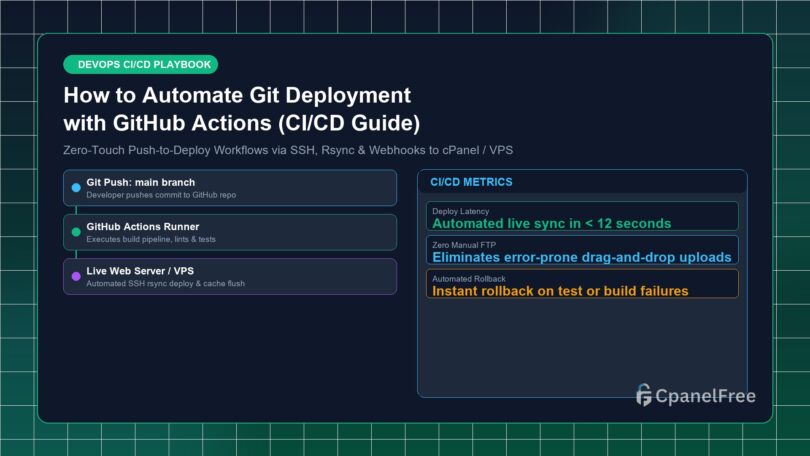 How to Automate Git Deployment with GitHub Actions (CI/CD Guide) - CpanelFree Guide