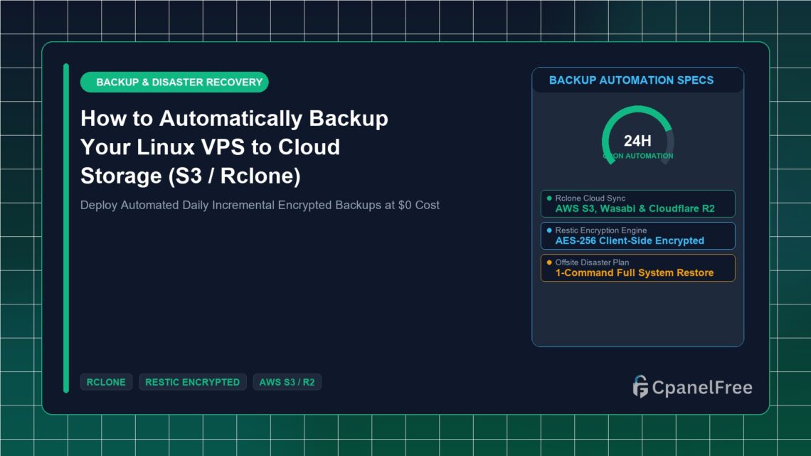 How to Automatically Backup Your Linux VPS to Cloud Storage (S3 / Rclone) - CpanelFree Guide