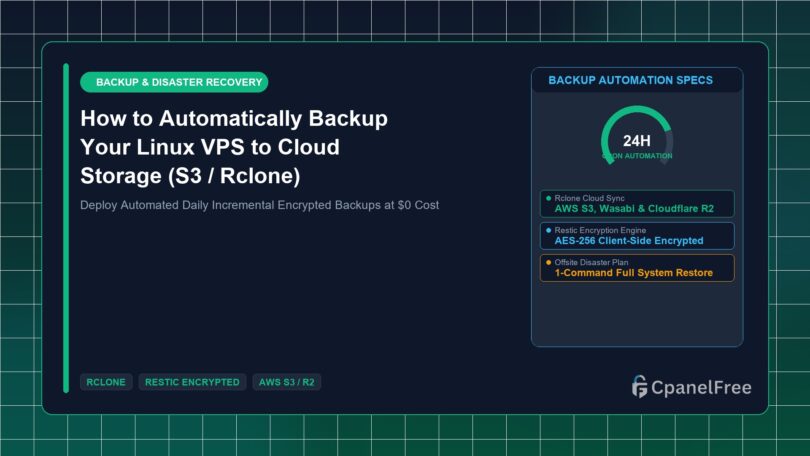 How to Automatically Backup Your Linux VPS to Cloud Storage (S3 / Rclone) - CpanelFree Guide