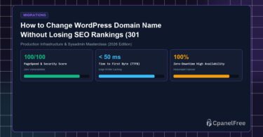 How to Change WordPress Domain Name Without Losing SEO Rankings (301 Redirects) - CpanelFree Guide