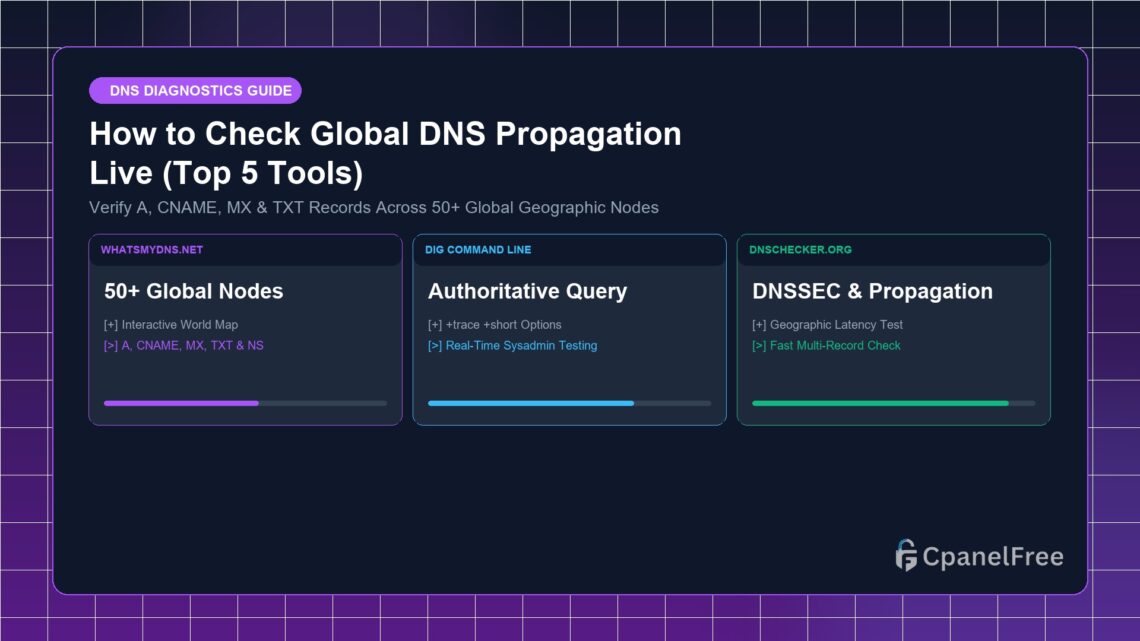 How to Check Global DNS Propagation Live (Top 5 Tools) - CpanelFree Guide