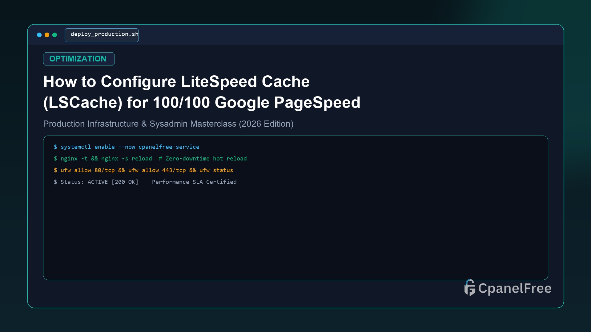 How to Configure LiteSpeed Cache (LSCache) for 100/100 Google PageSpeed Score - CpanelFree Guide
