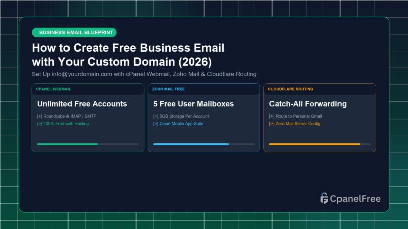 How to Create Free Business Email with Your Custom Domain (2026) - CpanelFree Guide