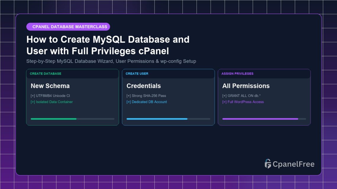 How to Create MySQL Database and User with Full Privileges cPanel - CpanelFree Guide