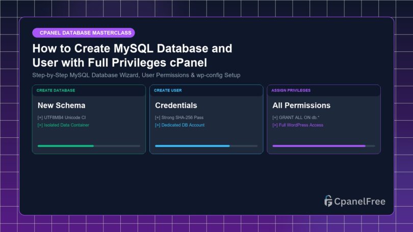 How to Create MySQL Database and User with Full Privileges cPanel - CpanelFree Guide