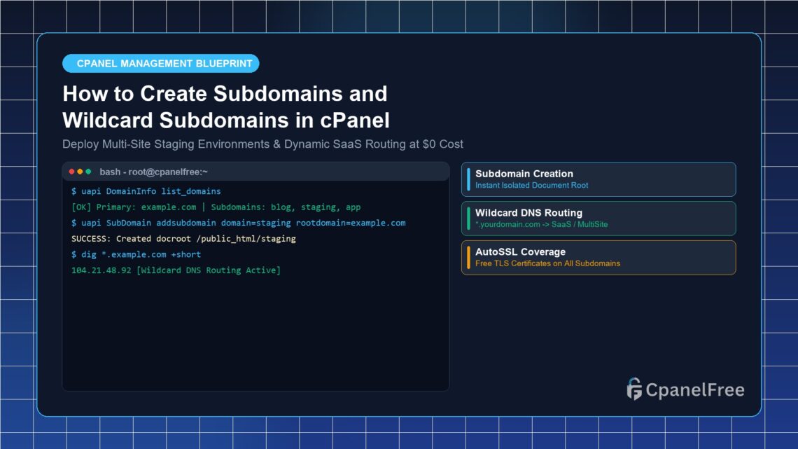 How to Create Subdomains and Wildcard Subdomains in cPanel - CpanelFree Guide