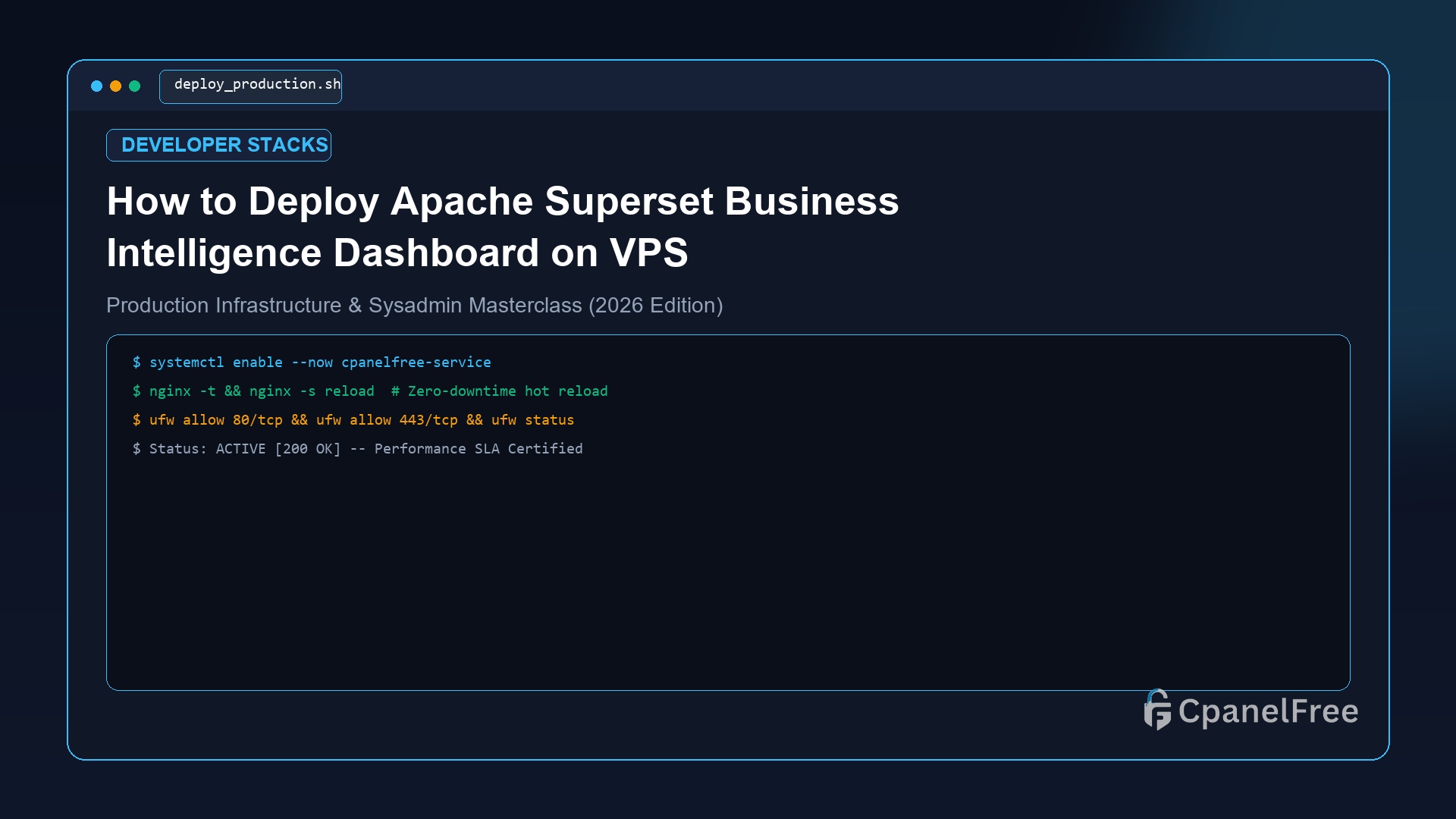How to Deploy Apache Superset Business Intelligence Dashboard on VPS - CpanelFree Guide