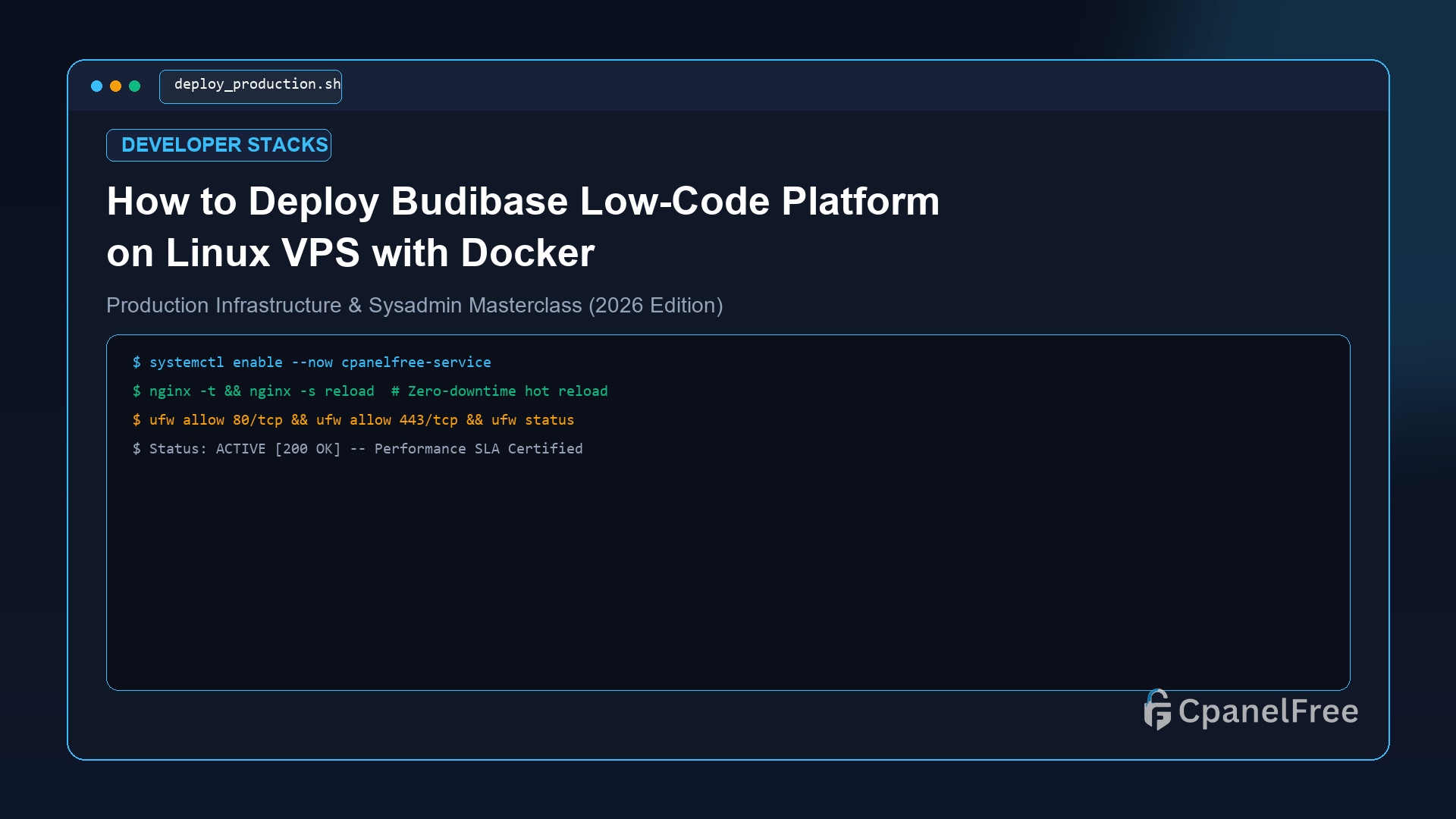 How to Deploy Budibase Low-Code Platform on Linux VPS with Docker - CpanelFree Guide