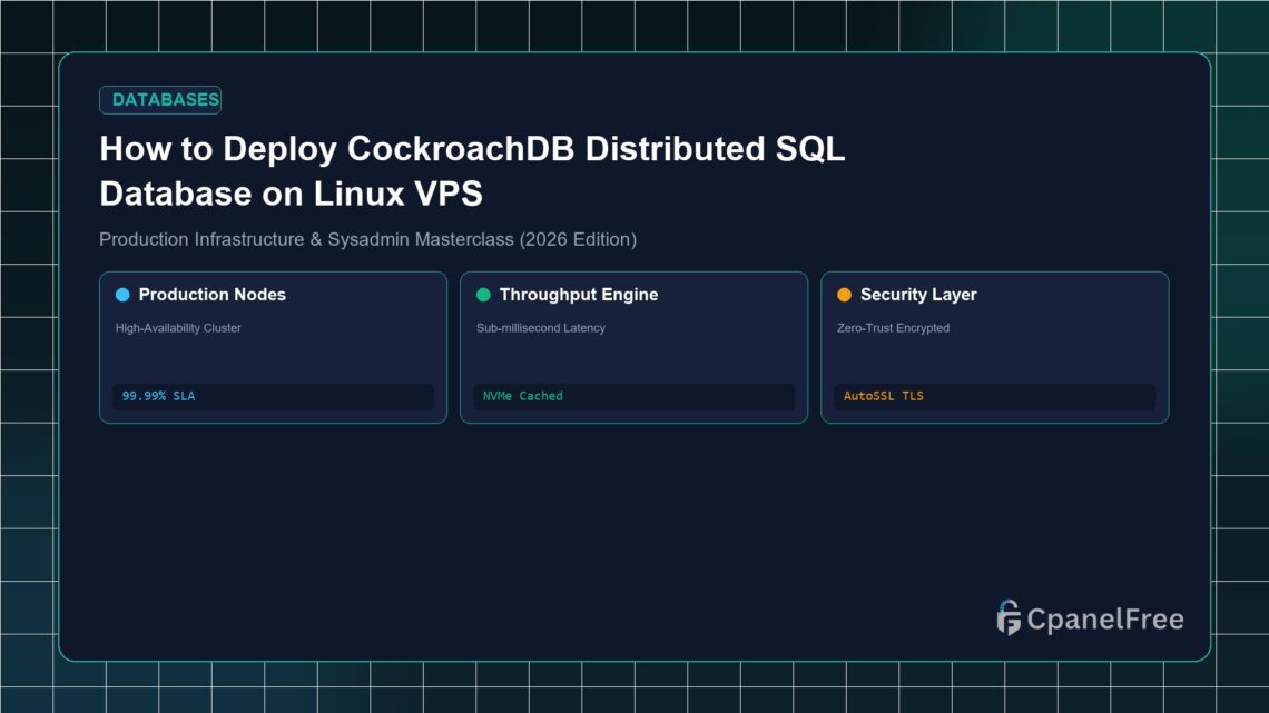 How to Deploy CockroachDB Distributed SQL Database on Linux VPS - CpanelFree Guide