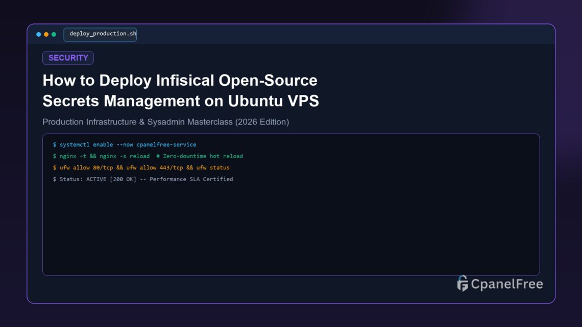 How to Deploy Infisical Open-Source Secrets Management on Ubuntu VPS - CpanelFree Guide