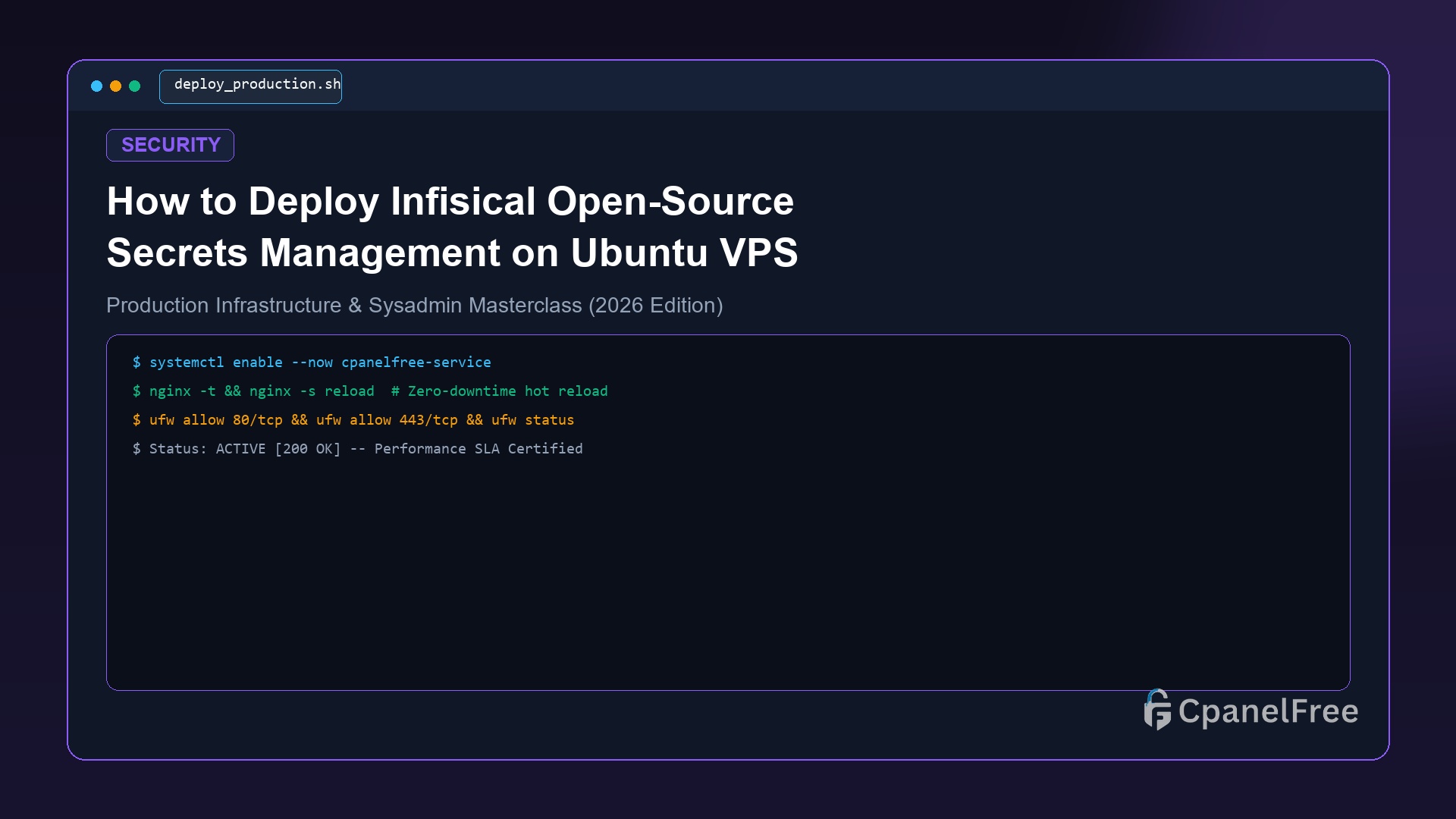 How to Deploy Infisical Open-Source Secrets Management on Ubuntu VPS - CpanelFree Guide
