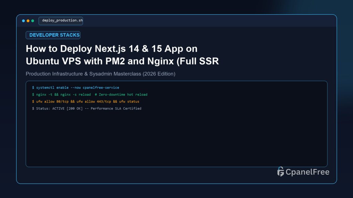 How to Deploy Next.js 14 & 15 App on Ubuntu VPS with PM2 and Nginx (Full SSR Guide) - CpanelFree Guide