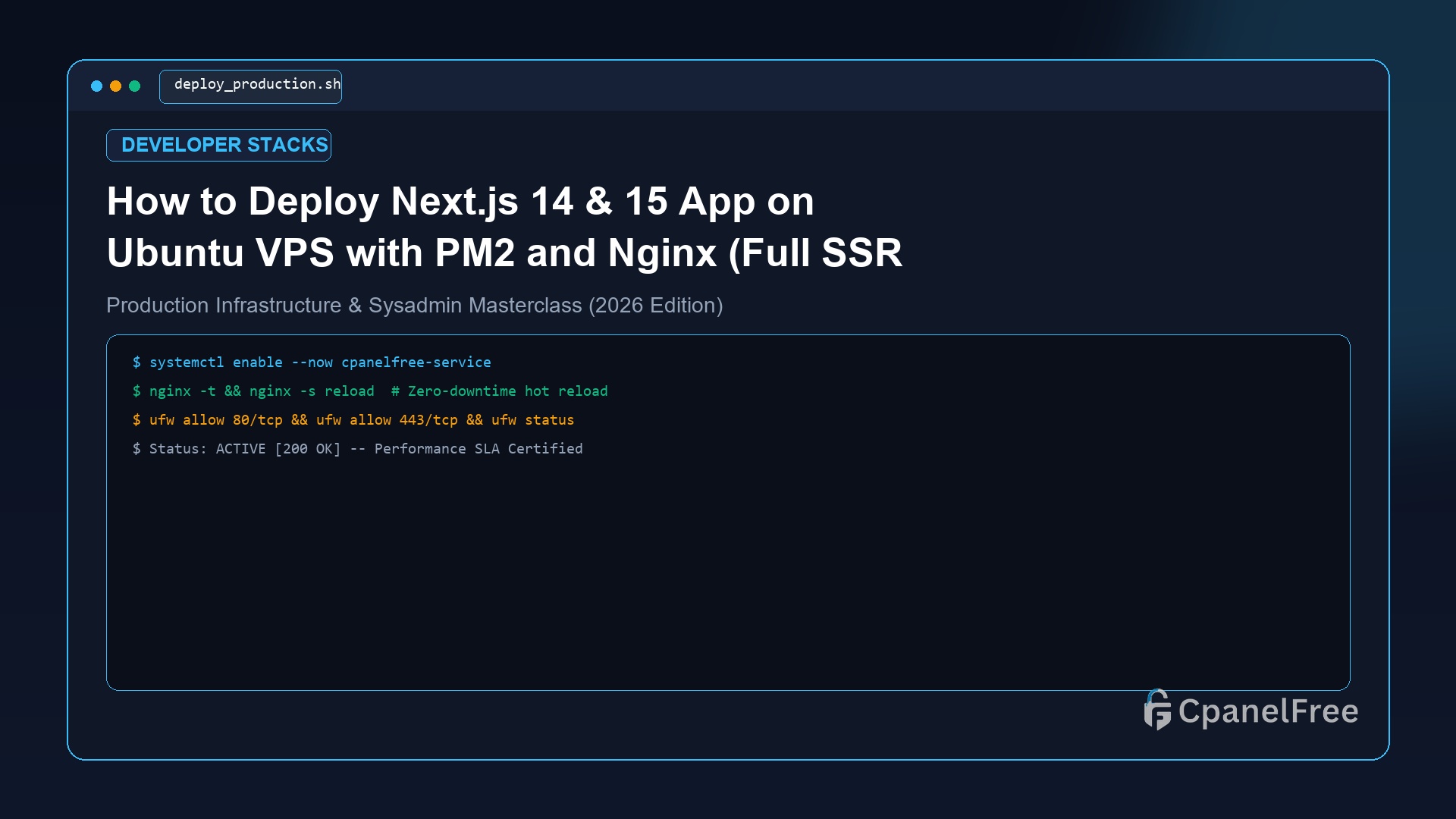 How to Deploy Next.js 14 & 15 App on Ubuntu VPS with PM2 and Nginx (Full SSR Guide) - CpanelFree Guide
