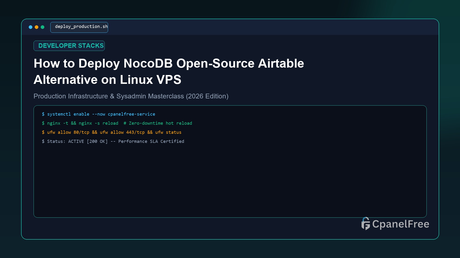 How to Deploy NocoDB Open-Source Airtable Alternative on Linux VPS - CpanelFree Guide