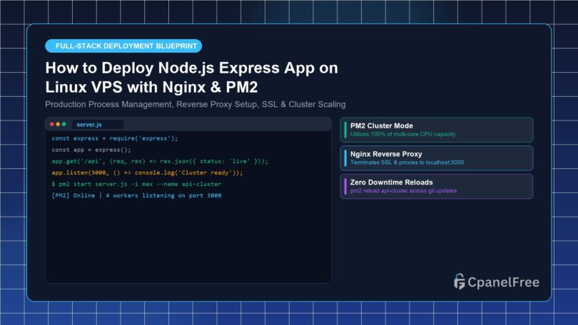 How to Deploy Node.js Express App on Linux VPS with Nginx & PM2 - CpanelFree Guide