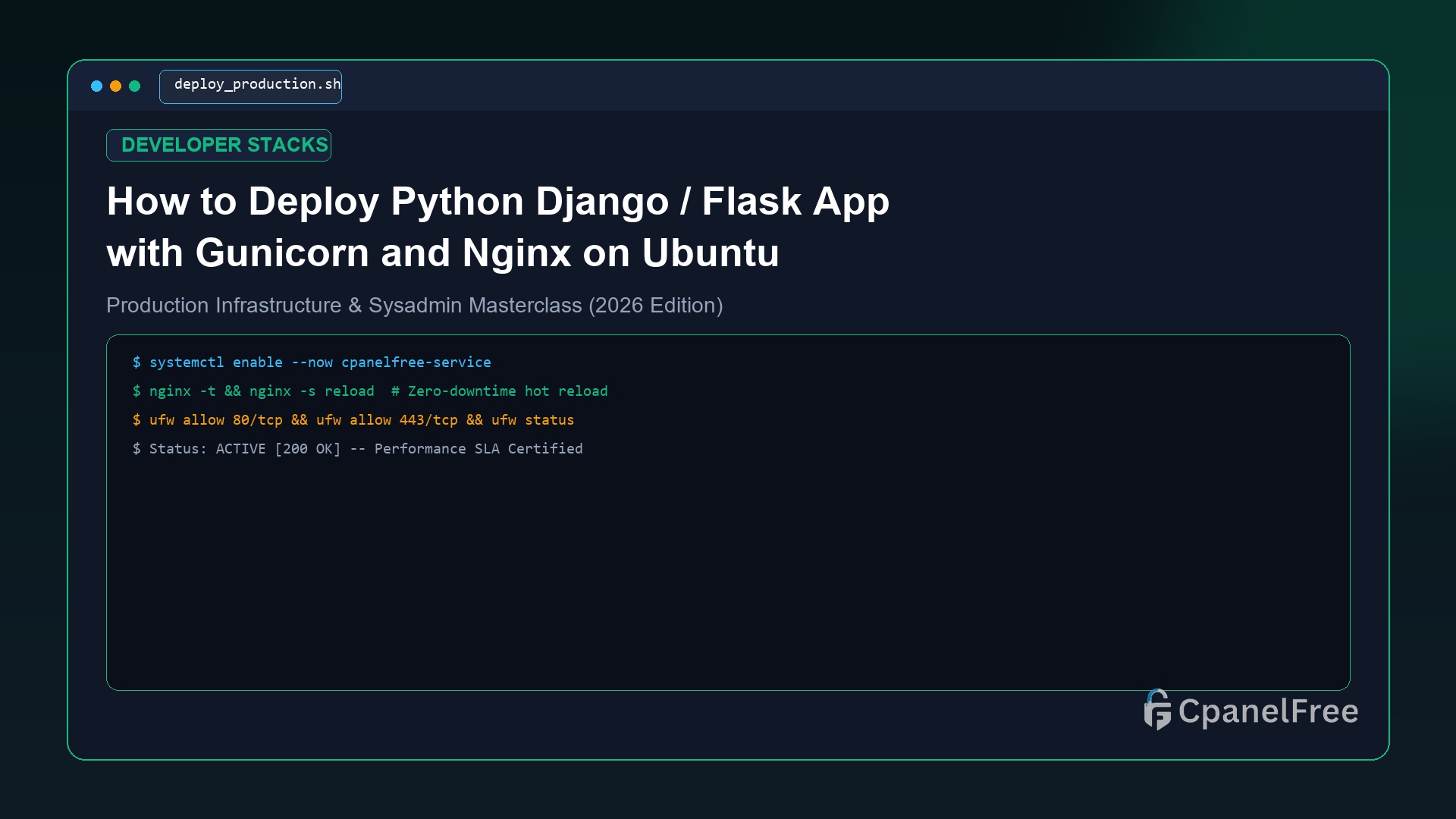 How to Deploy Python Django / Flask App with Gunicorn and Nginx on Ubuntu - CpanelFree Guide
