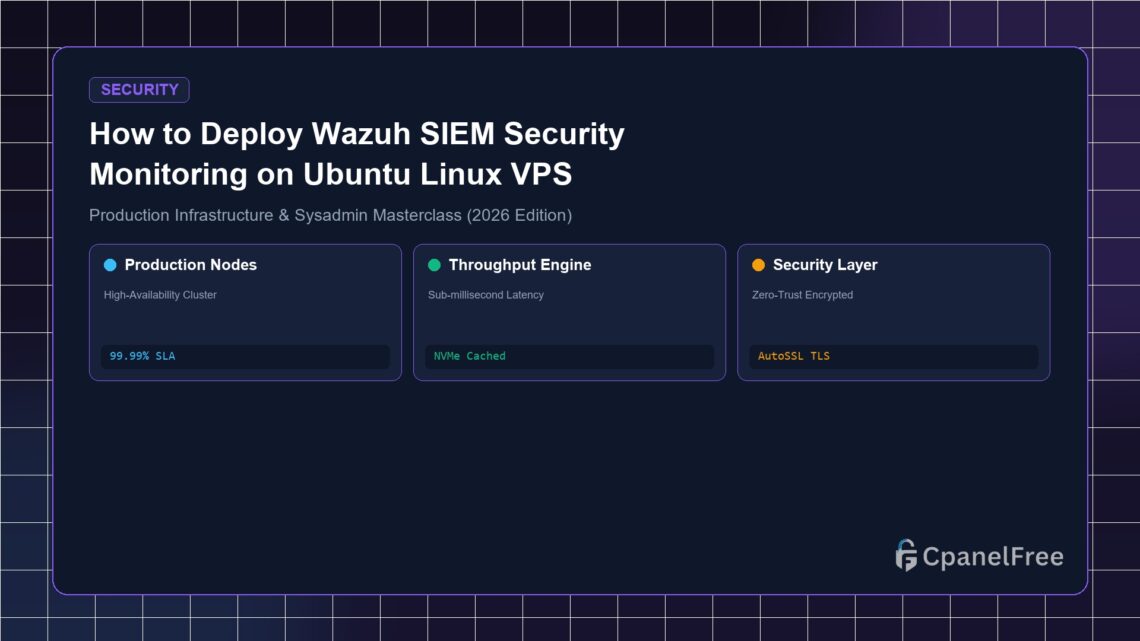How to Deploy Wazuh SIEM Security Monitoring on Ubuntu Linux VPS - CpanelFree Guide