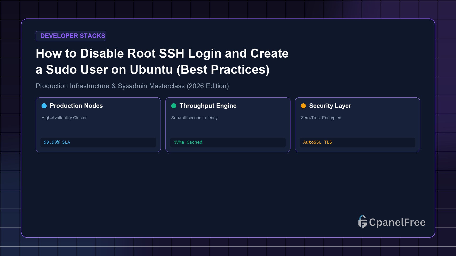 How to Disable Root SSH Login and Create a Sudo User on Ubuntu (Best Practices) - CpanelFree Guide