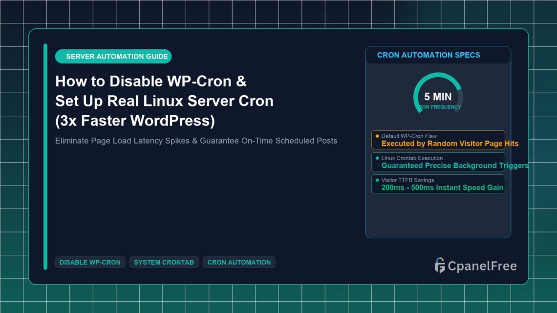 How to Disable WP-Cron & Set Up Real Linux Server Cron (3x Faster WordPress) - CpanelFree Guide