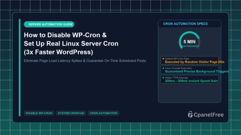 How to Disable WP-Cron & Set Up Real Linux Server Cron (3x Faster WordPress) - CpanelFree Guide