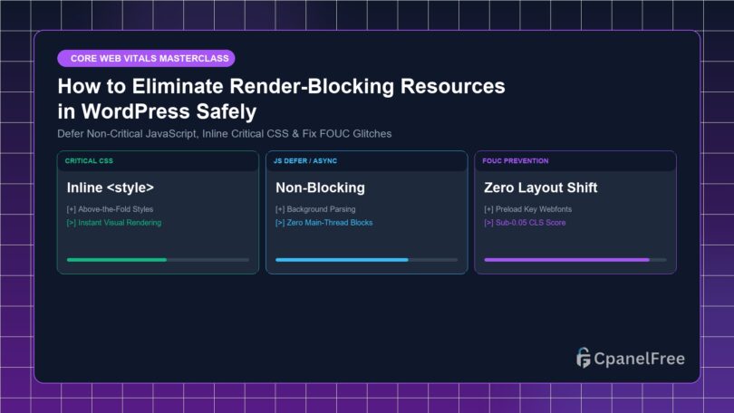 How to Eliminate Render-Blocking Resources in WordPress Safely - CpanelFree Guide