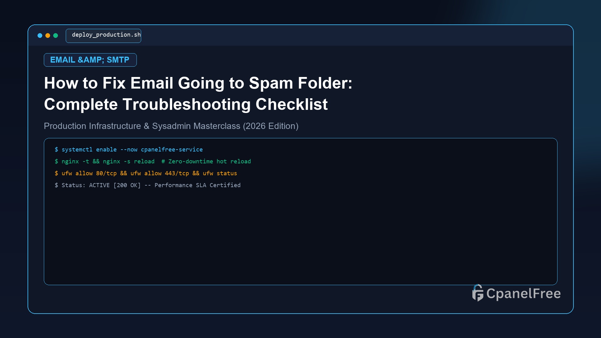 How to Fix Email Going to Spam Folder: Complete Troubleshooting Checklist - CpanelFree Guide