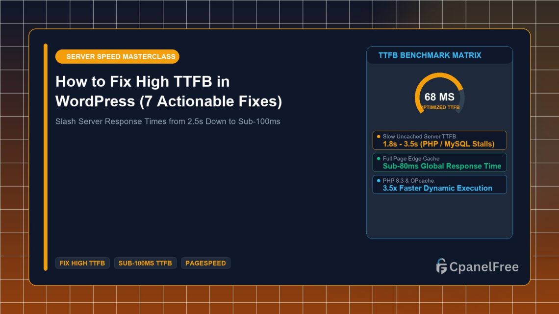 How to Fix High TTFB in WordPress (7 Actionable Fixes) - CpanelFree Guide