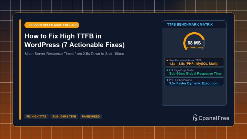 How to Fix High TTFB in WordPress (7 Actionable Fixes) - CpanelFree Guide