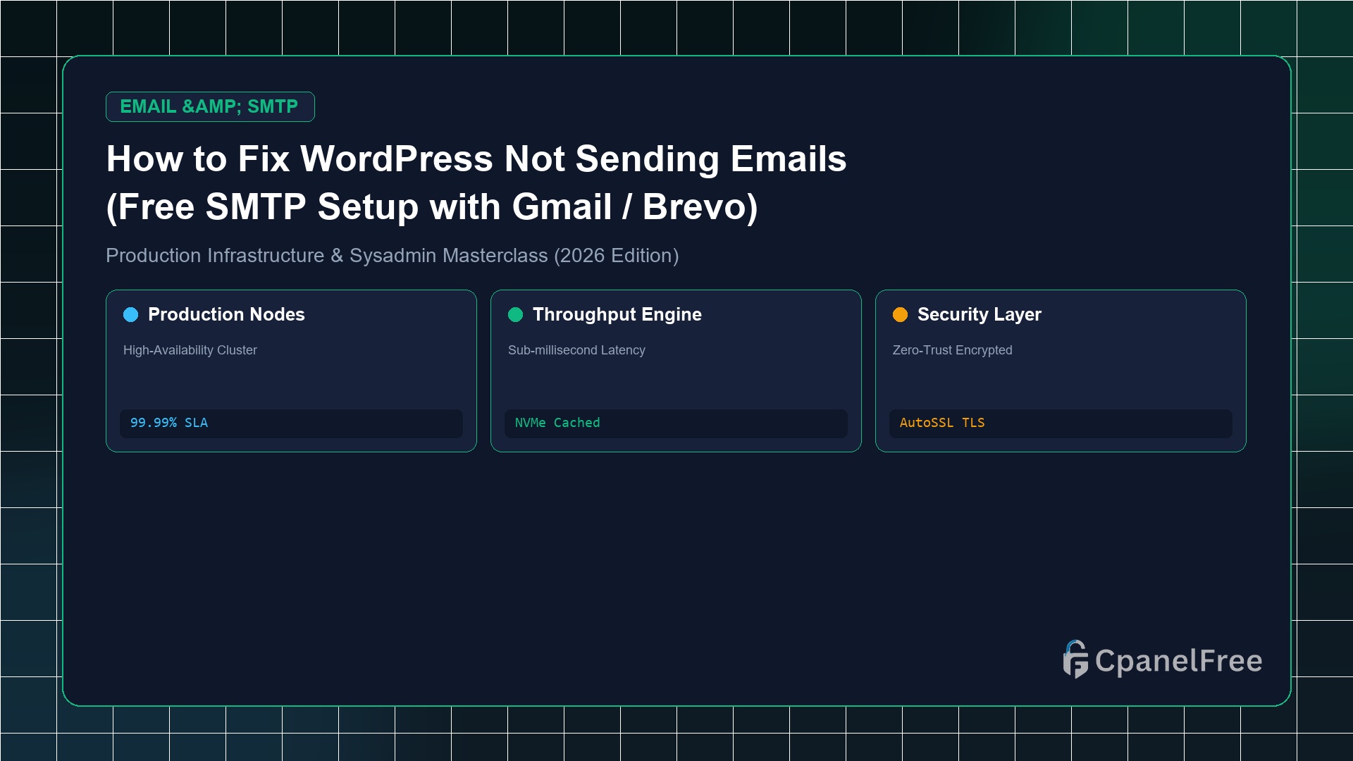 How to Fix WordPress Not Sending Emails (Free SMTP Setup with Gmail / Brevo) - CpanelFree Guide