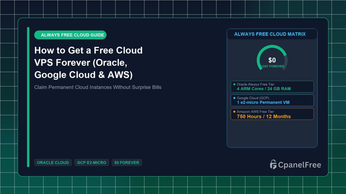How to Get a Free Cloud VPS Forever (Oracle, Google Cloud & AWS) - CpanelFree Guide