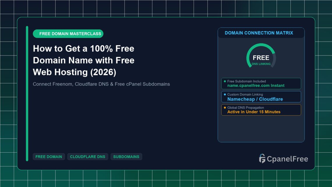 How to Get a 100% Free Domain Name with Free Web Hosting (2026) - CpanelFree Guide