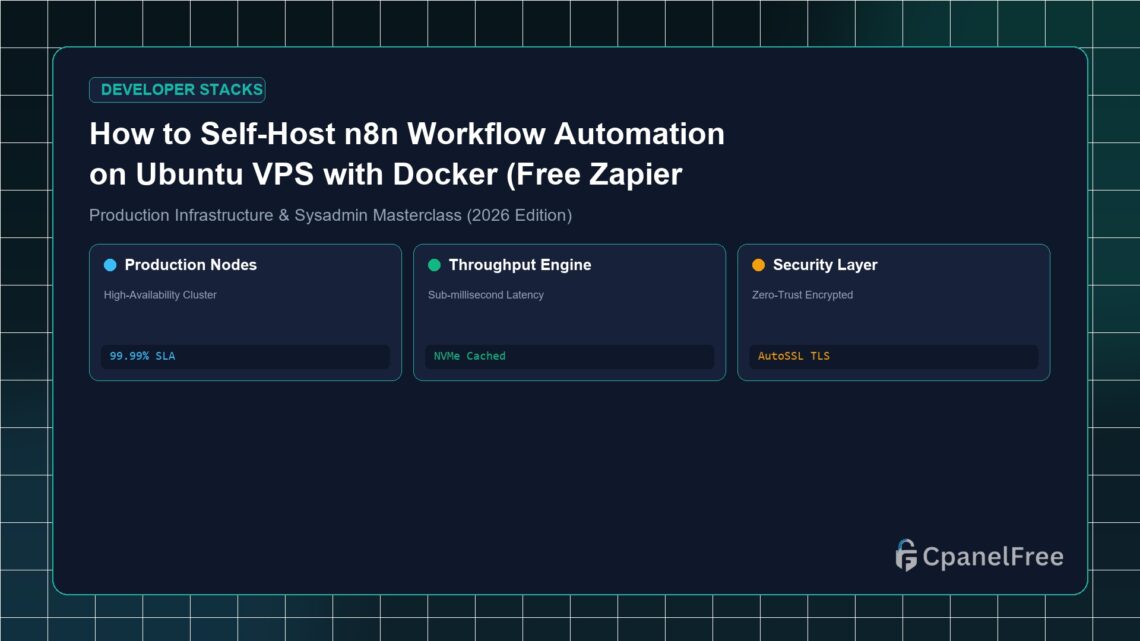 How to Self-Host n8n Workflow Automation on Ubuntu VPS with Docker (Free Zapier Alternative) - CpanelFree Guide