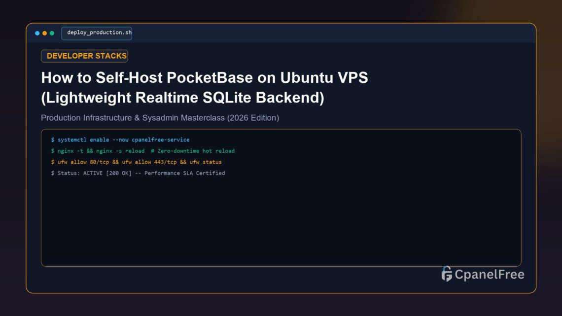 How to Self-Host PocketBase on Ubuntu VPS (Lightweight Realtime SQLite Backend) - CpanelFree Guide