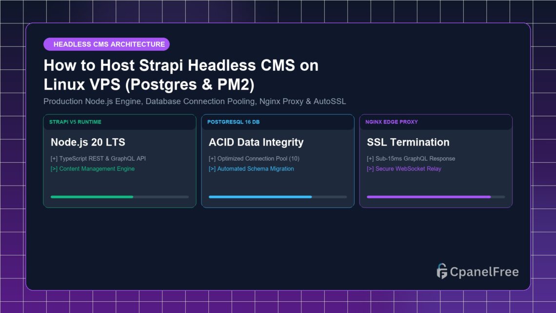 How to Host Strapi Headless CMS on Linux VPS (Postgres & PM2) - CpanelFree Guide